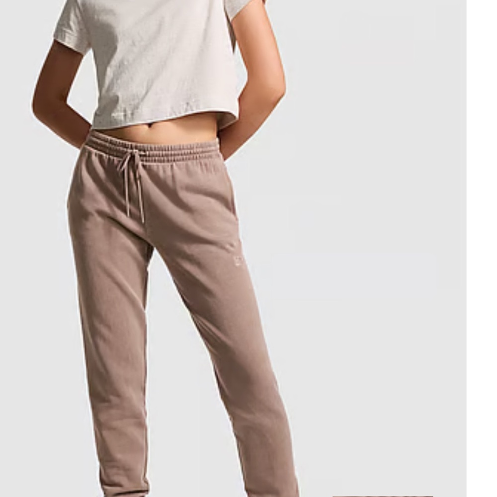 PINK Victoria's Secret Taupe Jogger Track Pants with Elastic Waistband